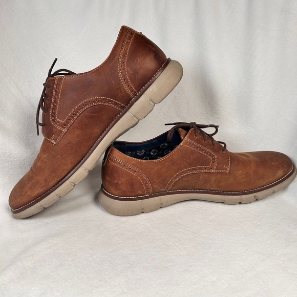 Johnston & Murphy Prentiss Derby Oxford Hybrid Dress Shoe Men 13M Brown Leather - Picture 6 of 10